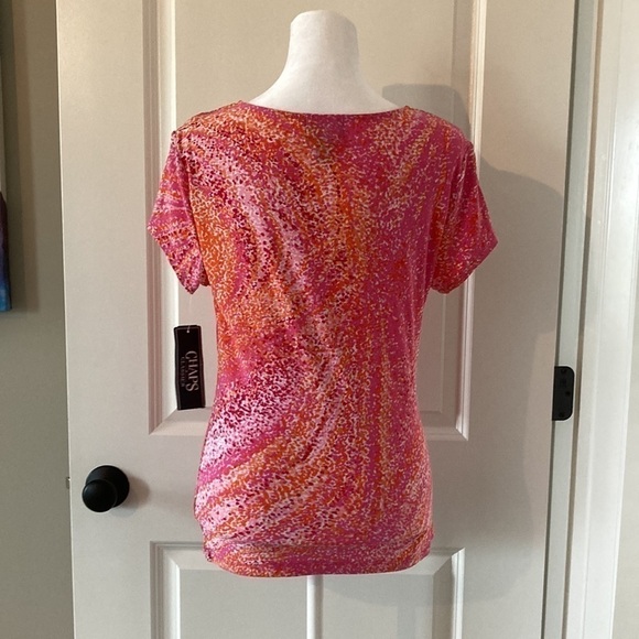 Chaps medium top short sleeves new with tag pink orange - Picture 5 of 11